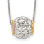 Sterling Silver Rhod-pltd With 14k Accent Spinner Barrel Pendant Necklace
