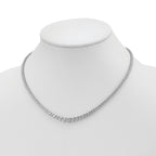 Sterling Shimmer Sterling Silver Rhodium-plated 17 inch 157 Stone Graduated CZ Necklace