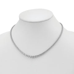 Sterling Shimmer Sterling Silver Rhodium-plated 17 inch 157 Stone Graduated CZ Necklace