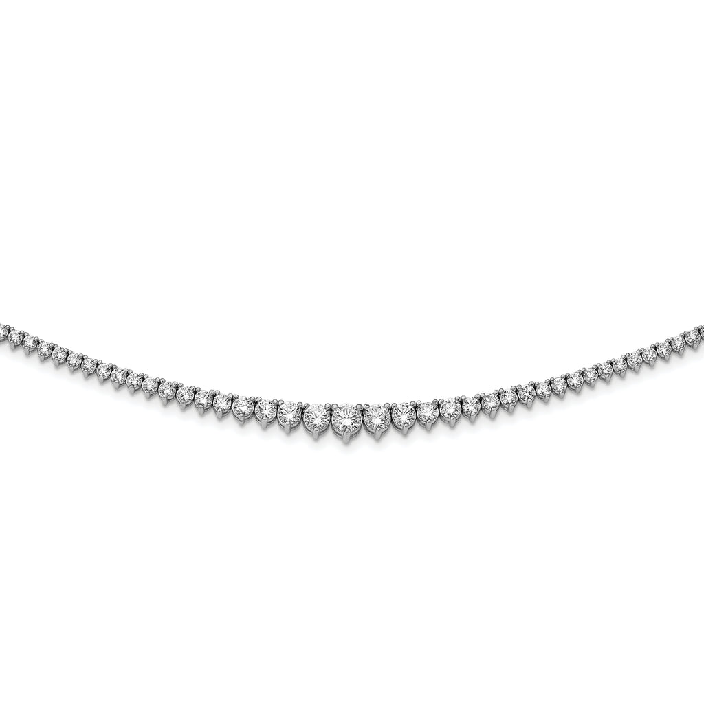 Sterling Shimmer Sterling Silver Rhodium-plated 17 inch 157 Stone Graduated CZ Necklace