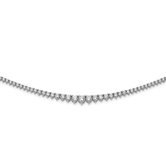 Sterling Shimmer Sterling Silver Rhodium-plated 17 inch 157 Stone Graduated CZ Necklace