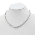 Sterling Shimmer Sterling Silver Rhodium-plated 17 inch 132 Stone Graduated CZ Necklace