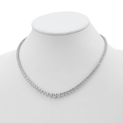 Sterling Shimmer Sterling Silver Rhodium-plated 17 inch 132 Stone Graduated CZ Necklace