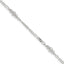 Sterling Silver Beaded Figaro 5-Station 9 inch Plus 1 inch Extender - Total 10 inch Anklet