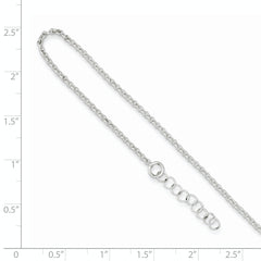 Sterling Silver 1.5mm Rolo Chain 9 inch Plus 1 inch Extender - Total 10 inch Anklet
