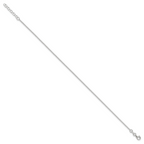 Sterling Silver 1.5mm Rolo Chain 9 inch Plus 1 inch Extender - Total 10 inch Anklet
