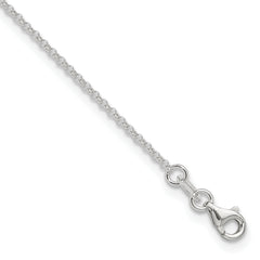 Sterling Silver 1.5mm Rolo Chain 9 inch Plus 1 inch Extender - Total 10 inch Anklet