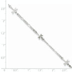 Sterling Silver Dragonflies 8 inch Plus 1 inch Extender - Total 9 inch Anklet