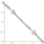 Sterling Silver Dragonflies 8 inch Plus 1 inch Extender - Total 9 inch Anklet