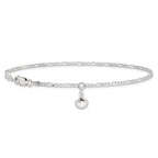 Sterling Silver Shell Dangle 9 inch Plus 1 inch Extender - Total 10 inch Anklet