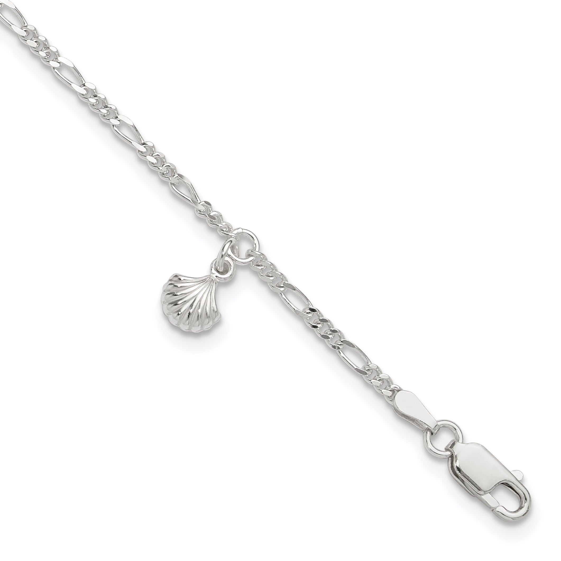Sterling Silver Shell Dangle 9 inch Plus 1 inch Extender - Total 10 inch Anklet Main image