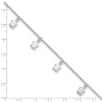 Sterling Silver Turtle Charms 9 inch Plus 1 inch Extender - Total 10 inch Anklet
