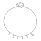 Sterling Silver FAITH Letters 10 inch Plus 1 inch Extender - Total 11 inch Anklet