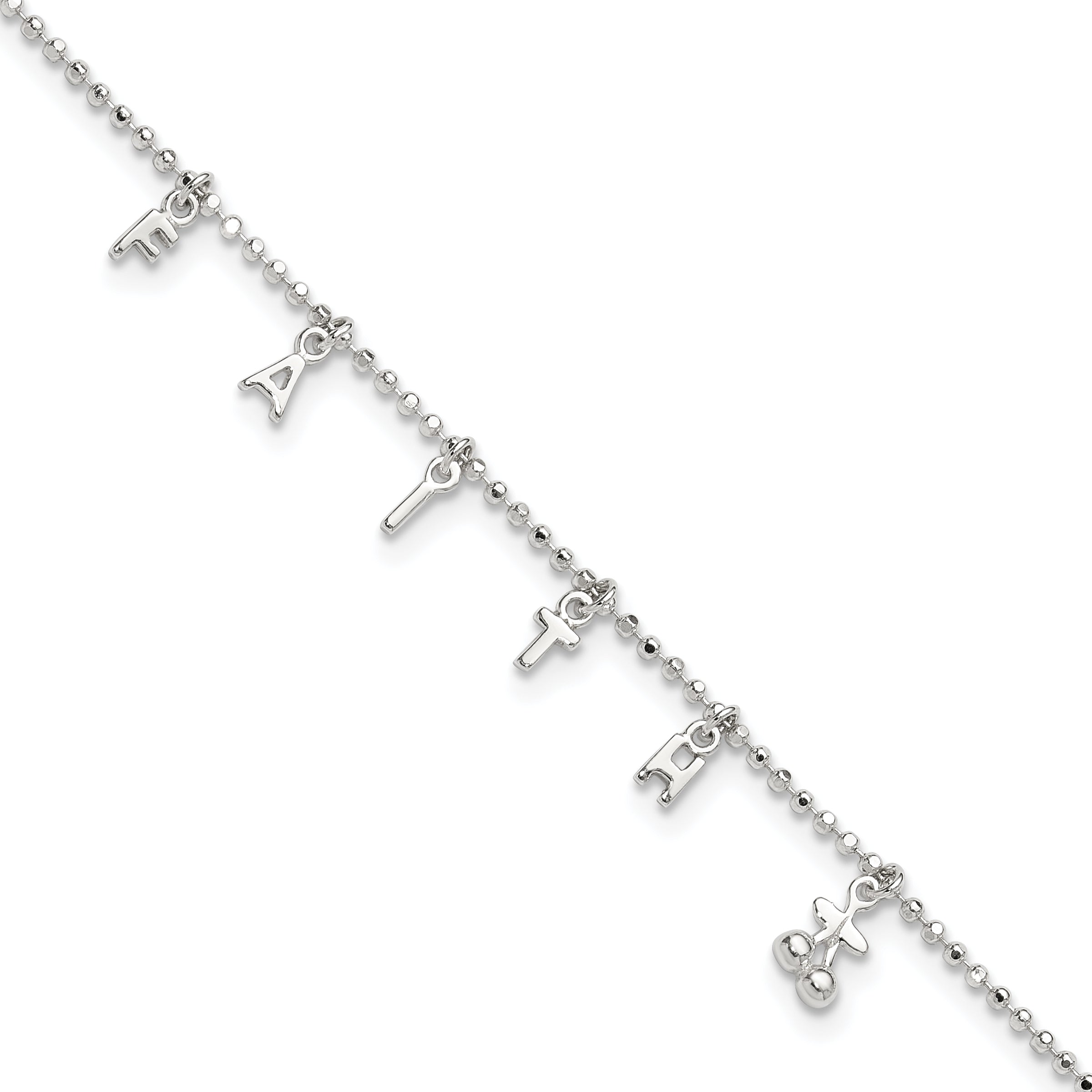 Sterling Silver FAITH Letters 10 inch Plus 1 inch Extender - Total 11 inch Anklet Main image