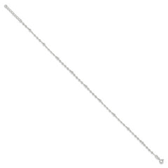 Sterling Silver Beads 10 inch Plus 1 inch Extender - Total 11 inch Anklet