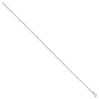 Sterling Silver Fancy Link 10 inch Plus 1 inch Extender - Total 11 inch Anklet