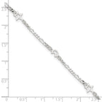 Sterling Silver Moon and Star 9 inch Plus 1 inch Extender - Total 10 inch Anklet
