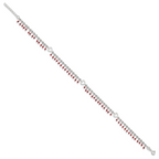 Sterling Silver Red Beads and Heart 10 inch Plus 1 inch Extender - Total 11 inch Anklet