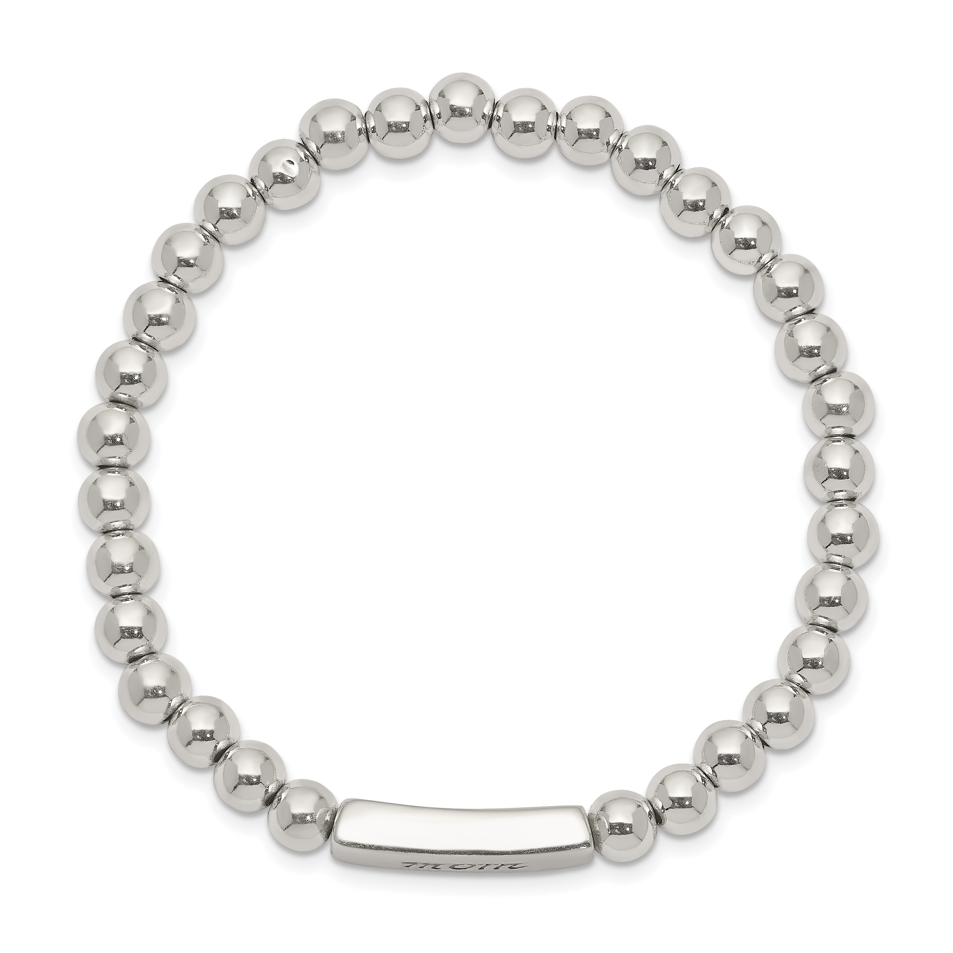 Sterling Silver Enameled MOM Stretch Bracelet Secondary image