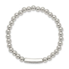 Sterling Silver Enameled MOM Stretch Bracelet