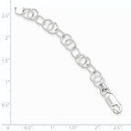 Sterling Silver Polished and Textured Fancy Bracelet
