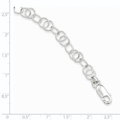 Sterling Silver Polished and Textured Fancy Bracelet