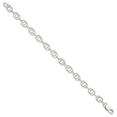 Sterling Silver Polished and Textured Fancy Bracelet