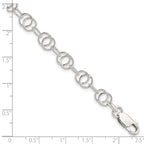 Sterling Silver Polished and Textured Fancy Bracelet
