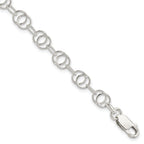 Sterling Silver Polished and Textured Fancy Bracelet