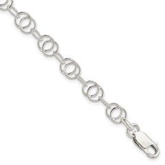 Sterling Silver Polished and Textured Fancy Bracelet
