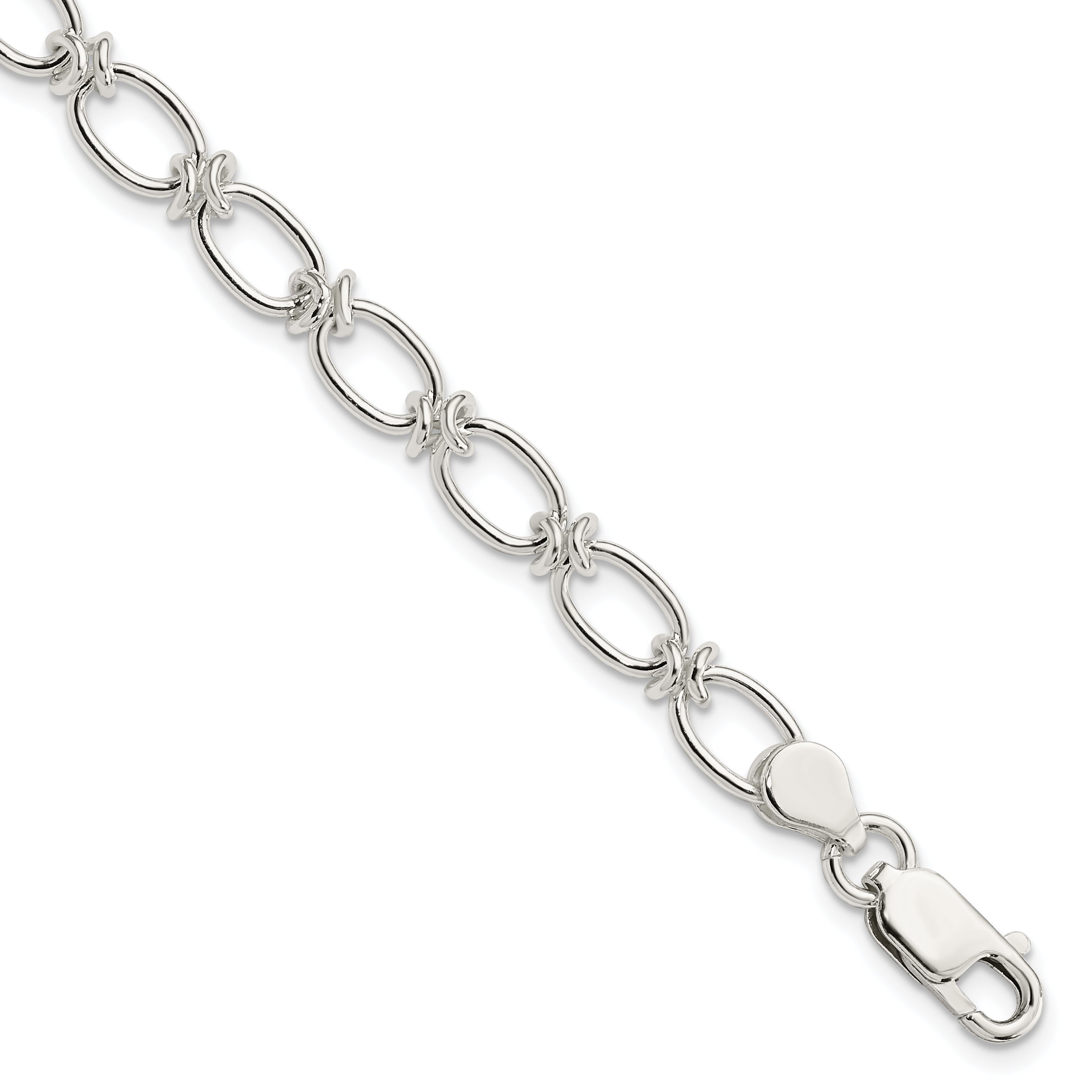 Sterling Silver Polished Oval Link Bracelet Main image