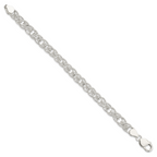Sterling Silver Polished and Textured Fancy Bracelet