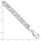 Sterling Silver Polished and Textured Fancy Bracelet