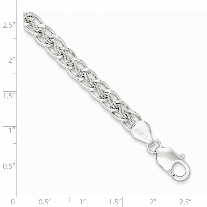 Sterling Silver Polished and Textured Fancy Bracelet