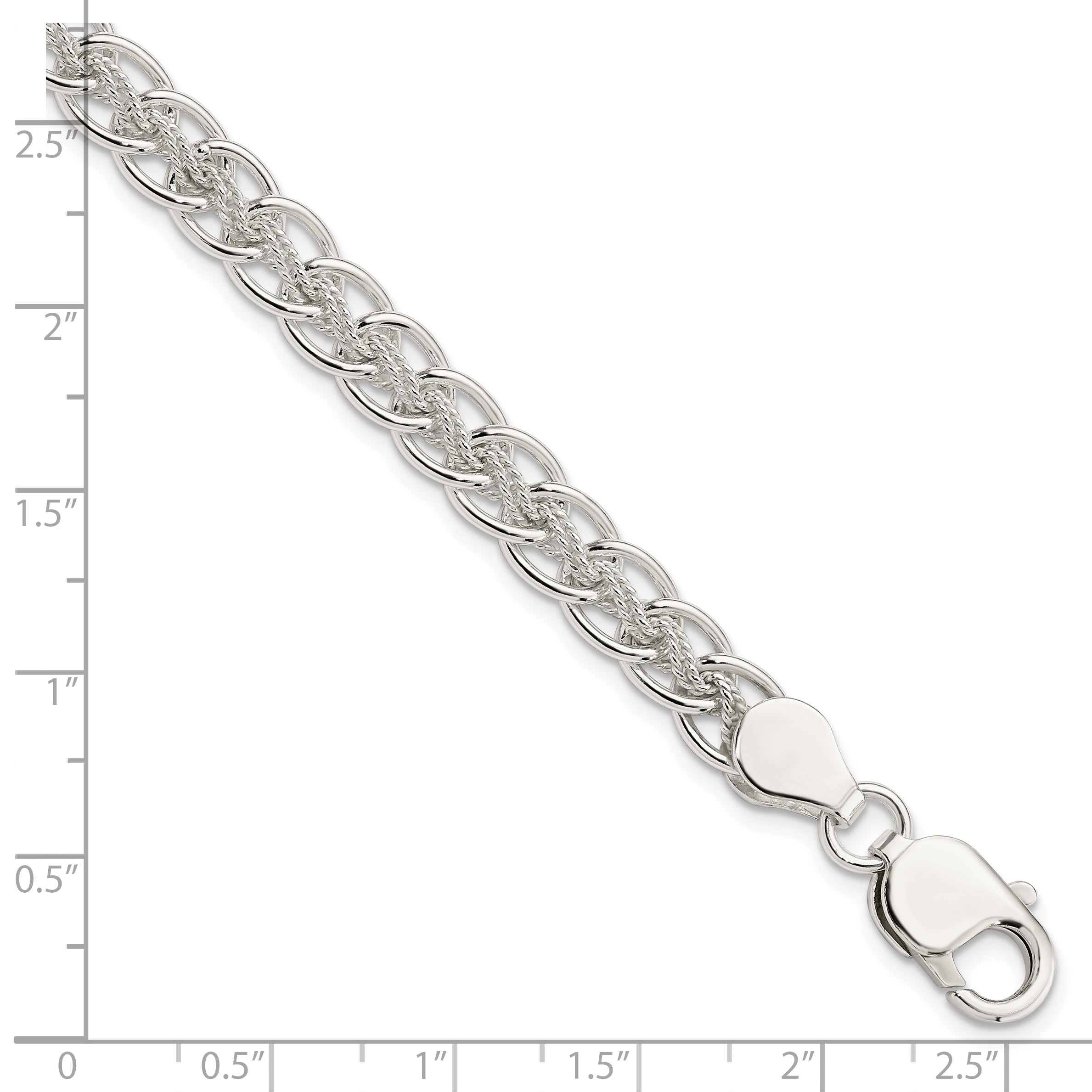 Sterling Silver Polished and Textured Fancy Bracelet