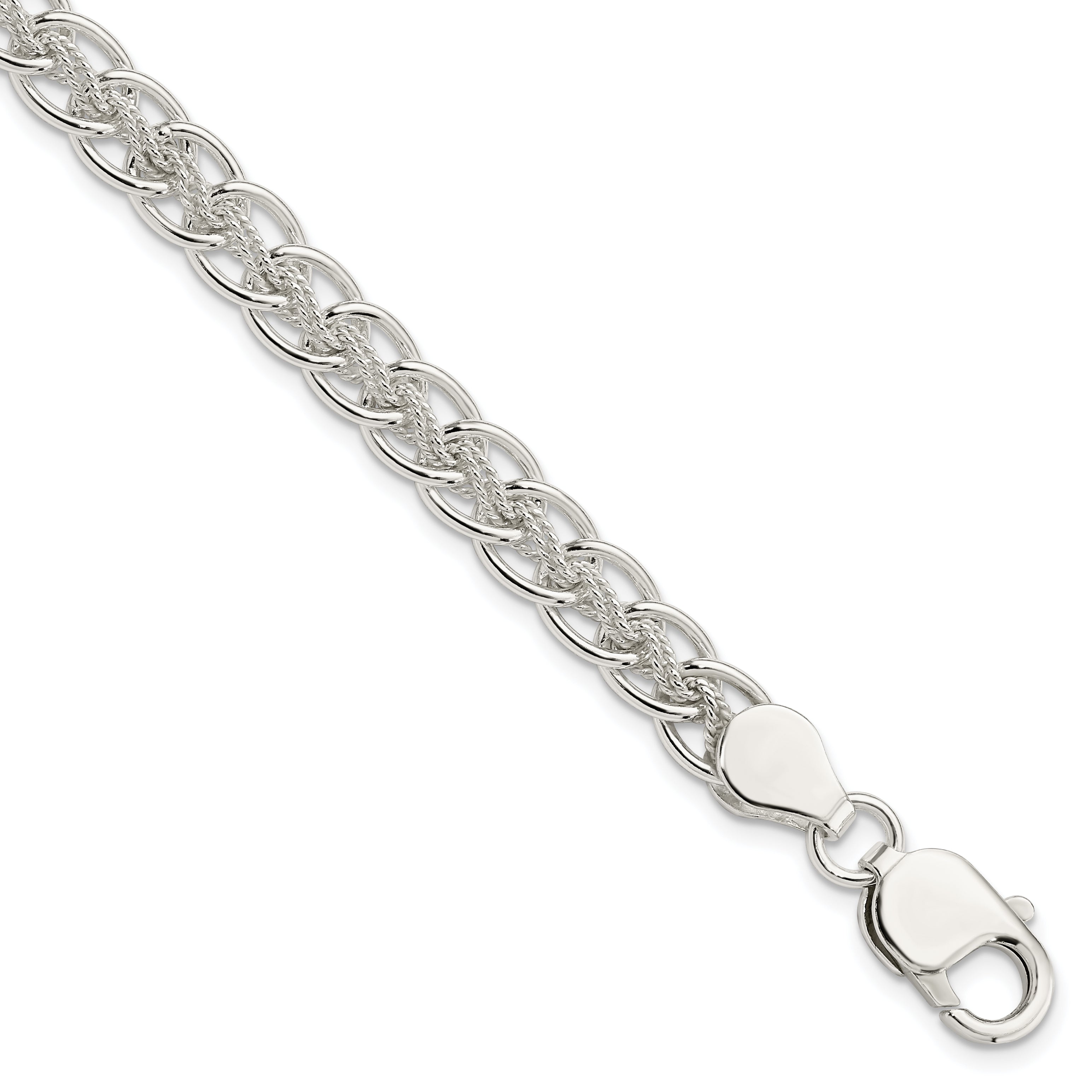Sterling Silver Polished and Textured Fancy Bracelet Main image