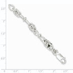 Sterling Silver Polished and Textured Fancy Bracelet