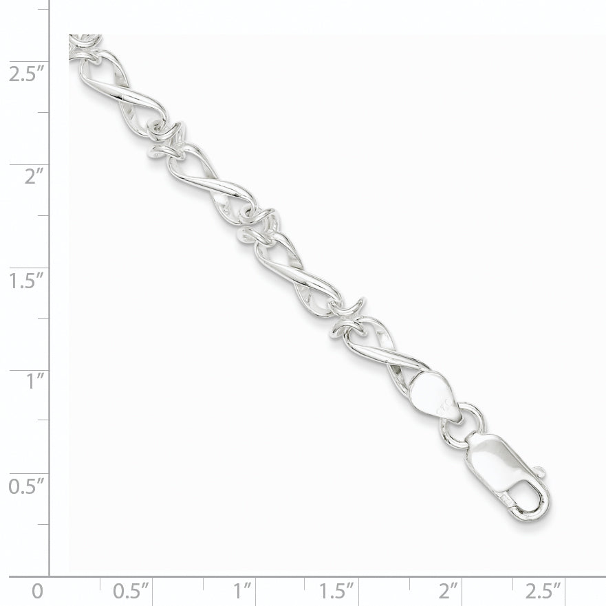 Sterling Silver Polished Fancy Link Bracelet