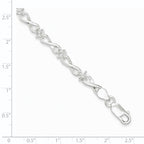 Sterling Silver Polished Fancy Link Bracelet