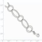 Sterling Silver Textured Double Link Bracelet