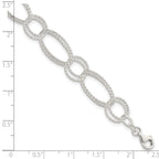Sterling Silver Textured Double Link Bracelet