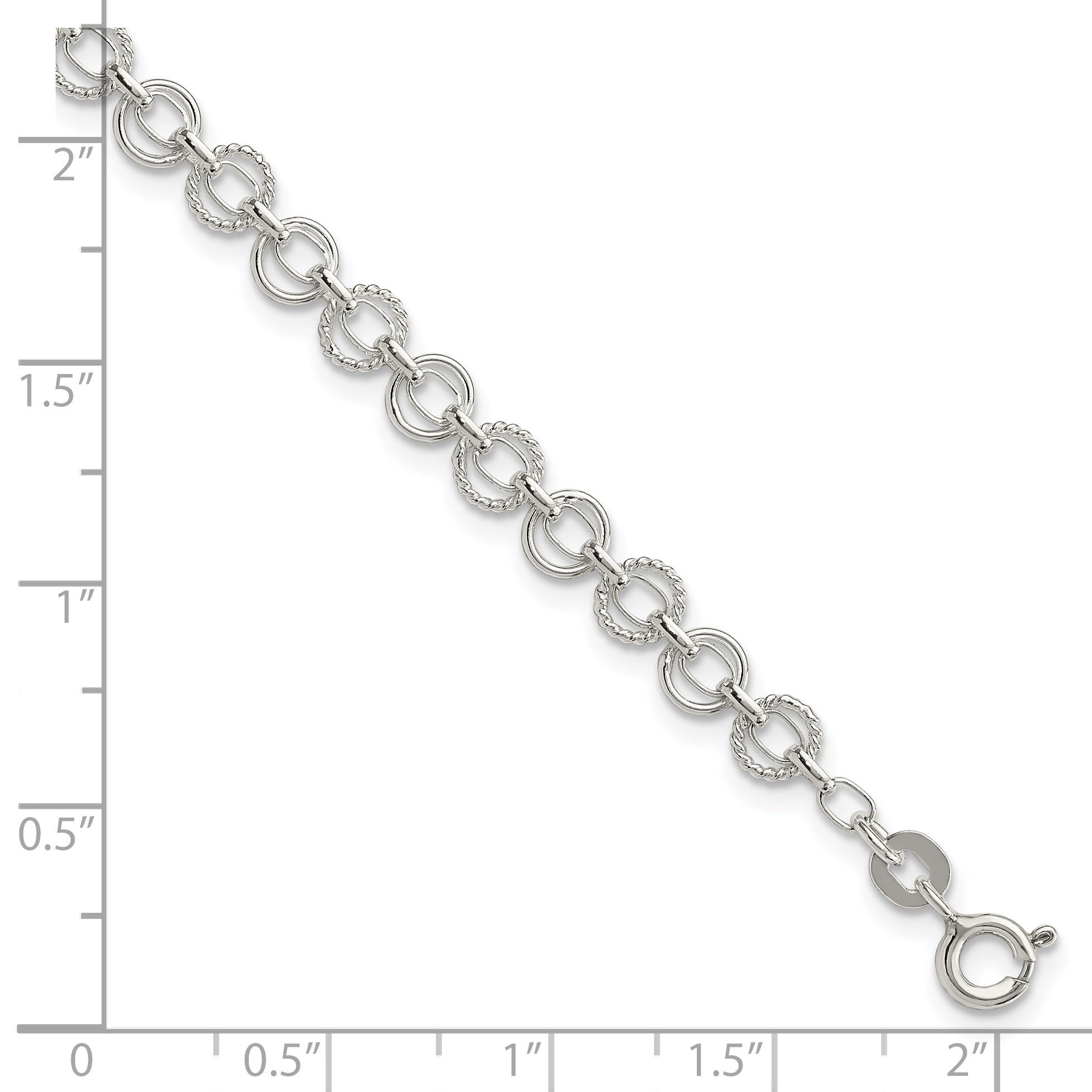 Sterling Silver 5mm Fancy Link Bracelet