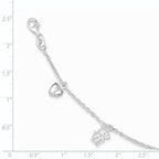 Sterling Silver Heart and LOVE Charm Bracelet