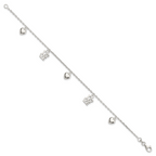 Sterling Silver Heart and LOVE Charm Bracelet