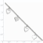 Sterling Silver Polished Heart Bracelet