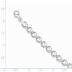 Sterling Silver Polished Heart Bracelet