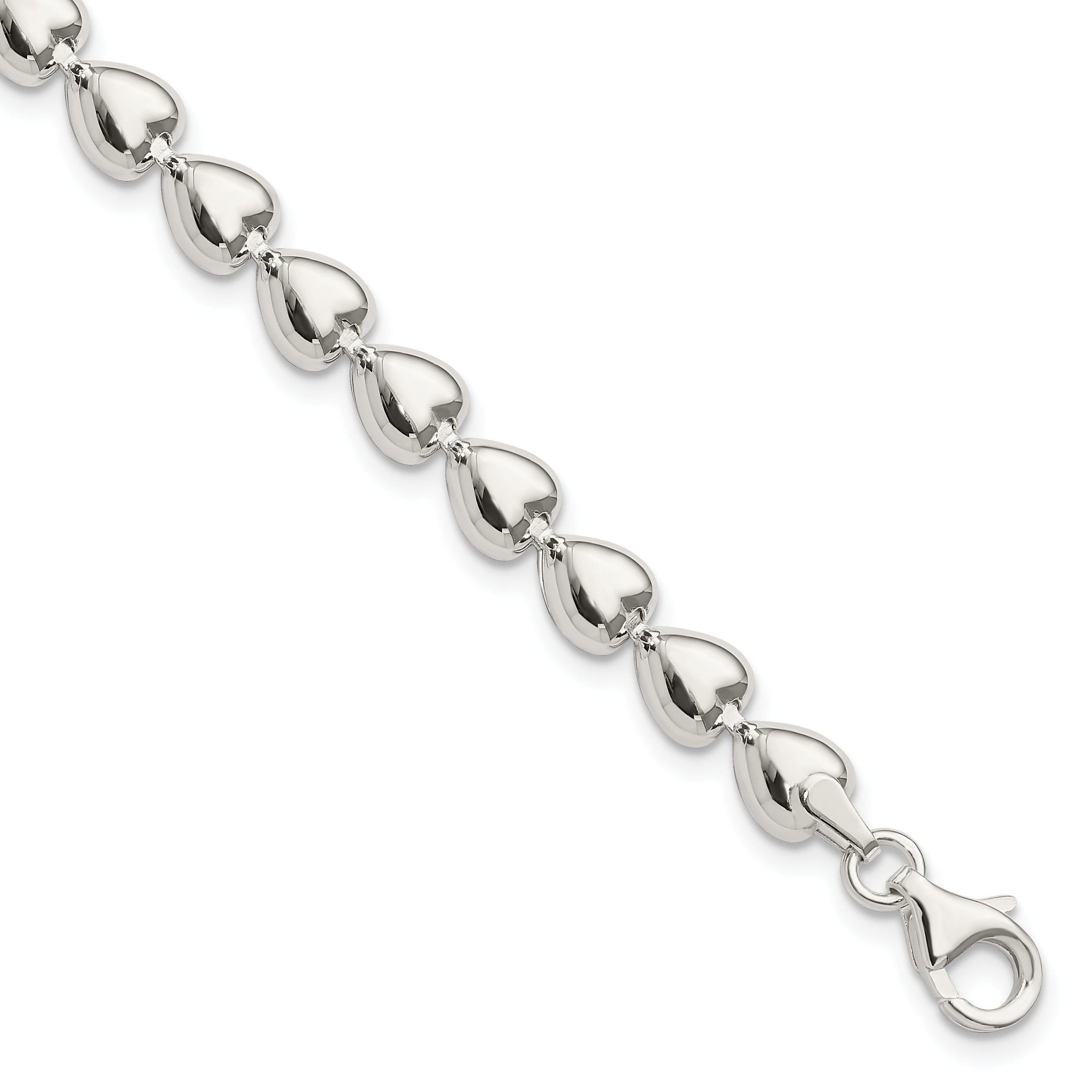 Sterling Silver Polished Heart Bracelet Main image