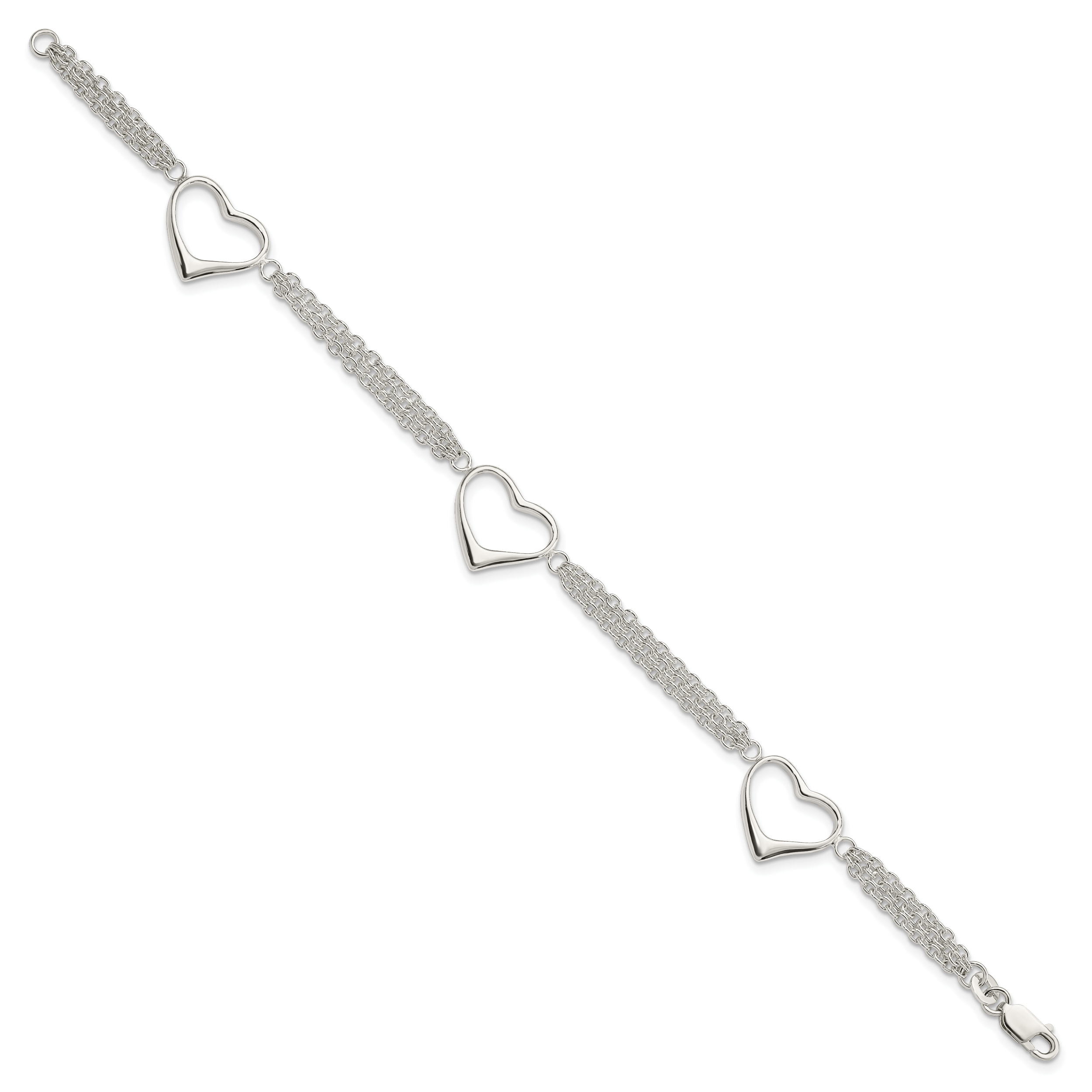 Sterling Silver Heart Bracelet Secondary image