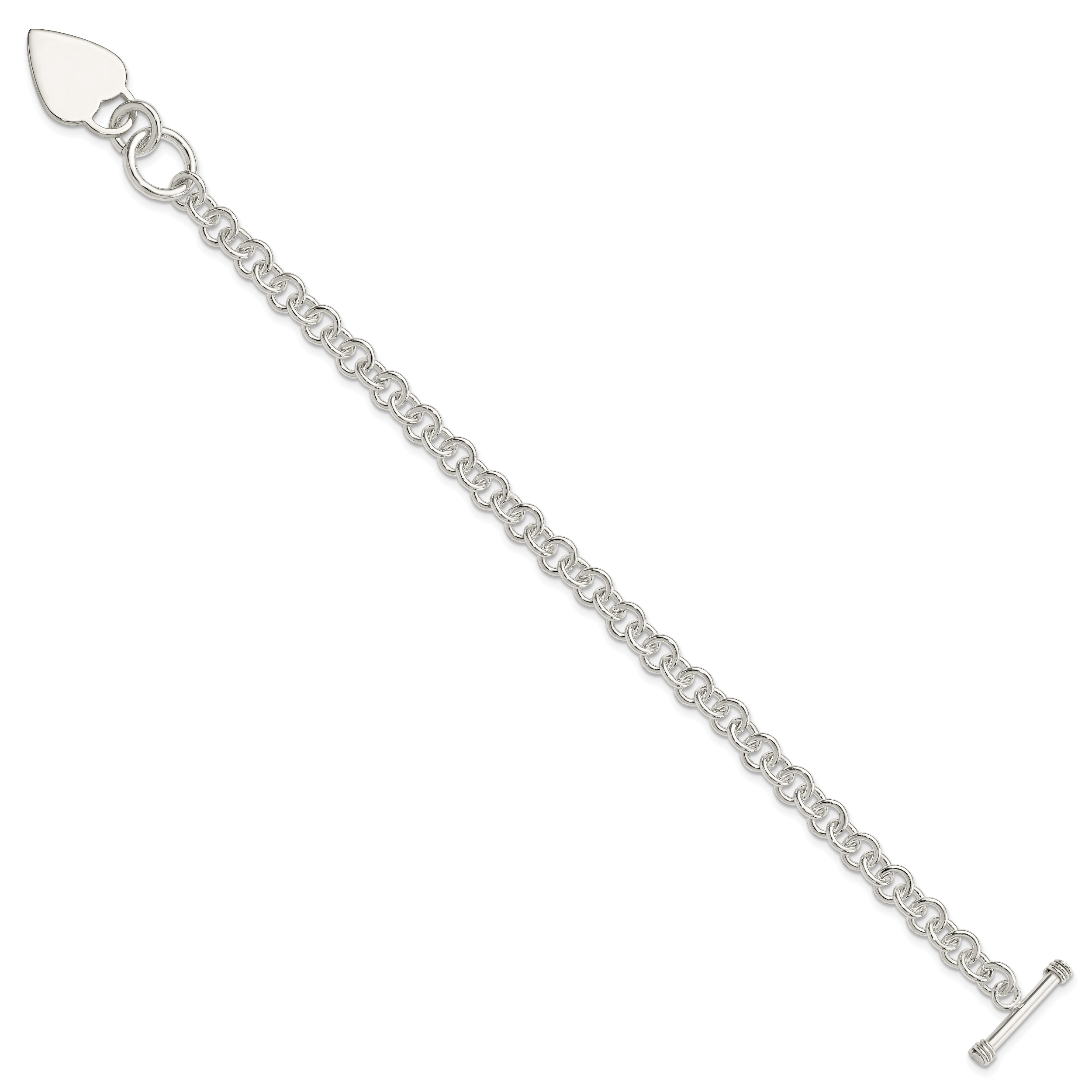 Sterling Silver Polished Heart Bracelet Secondary image