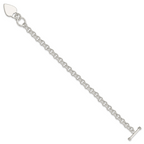 Sterling Silver Polished Heart Bracelet